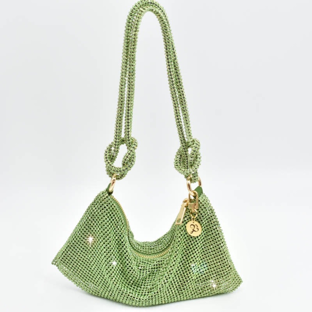 Stunning "Pretty Bird" Green Beaded Shoulder Bag